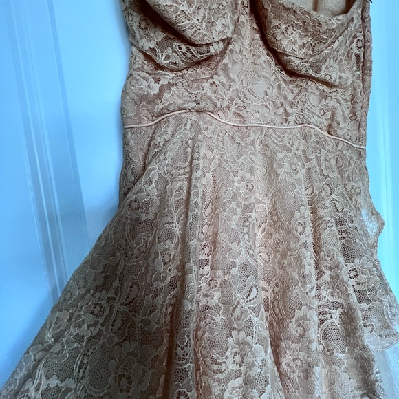 Vintage Lace blush 50s Tulle Circle bustier Dress - Picture 4 of 11